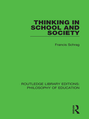 cover image of Thinking in School and Society